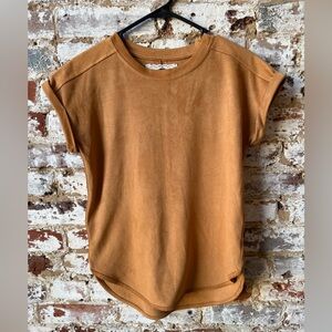 Cupio Lace Detail Tan Top